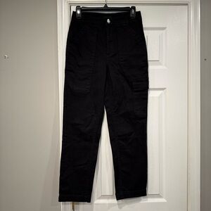 Risen Women's Boyfriend Cargo Pant Stretchy Black Denim Jean Size 25